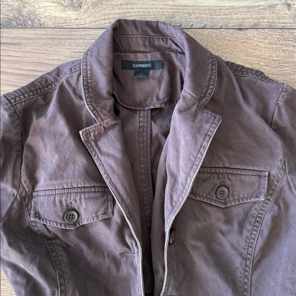 Express Chocolate Brown Jacket - Picture 3 of 6